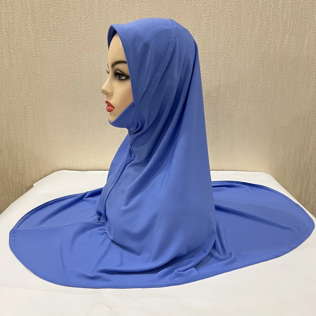 H124 Erwachsene, hochwertiger, großer muslimischer Hijab-Schal mit Kinnteil, islamisches Kopftuch, Hüte, Armia, zum Anziehen, Kopfbedeckung, Turban-Kappen – Detail 4