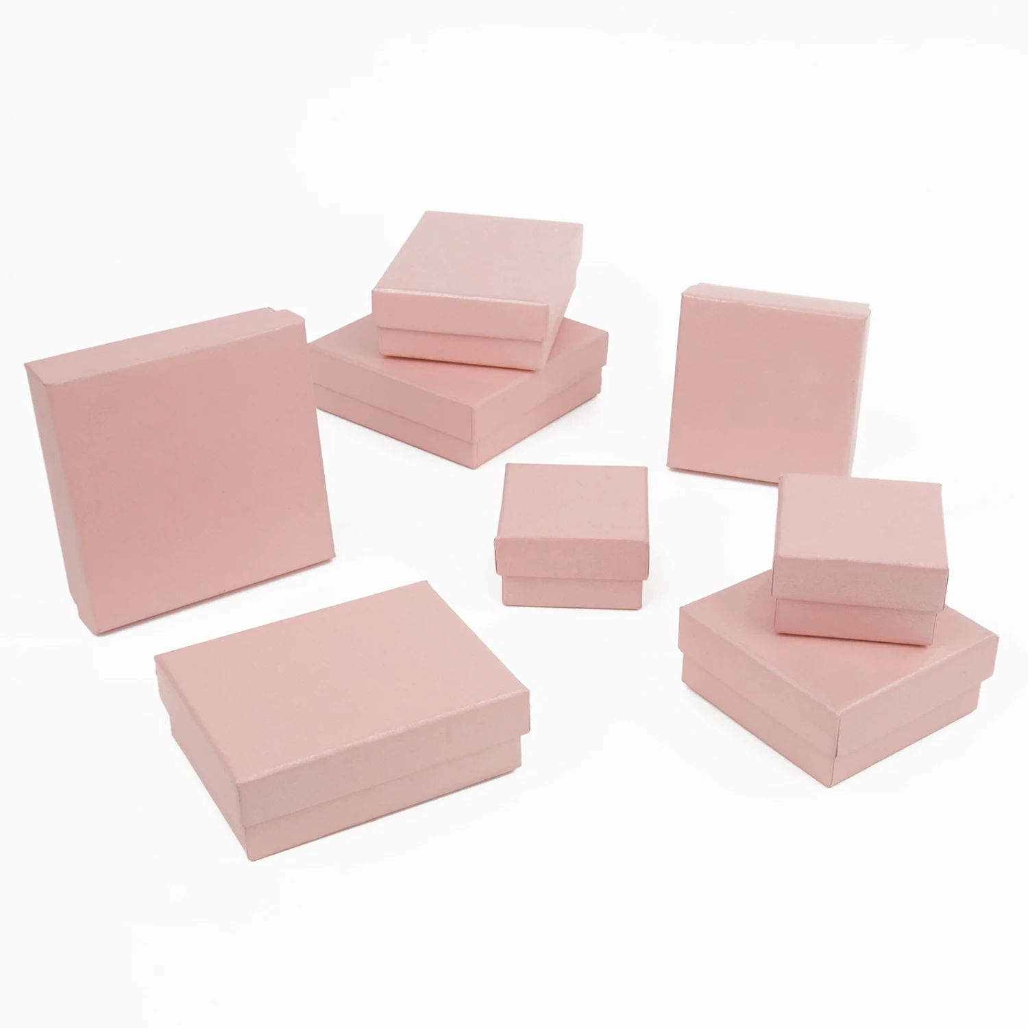 1pcs Multi Size Square Pink  Kraft Paper Packaging Box Necklace Jewelry Gifts Box Ring Earring Jewelry Gift Box Reusable Suppliy