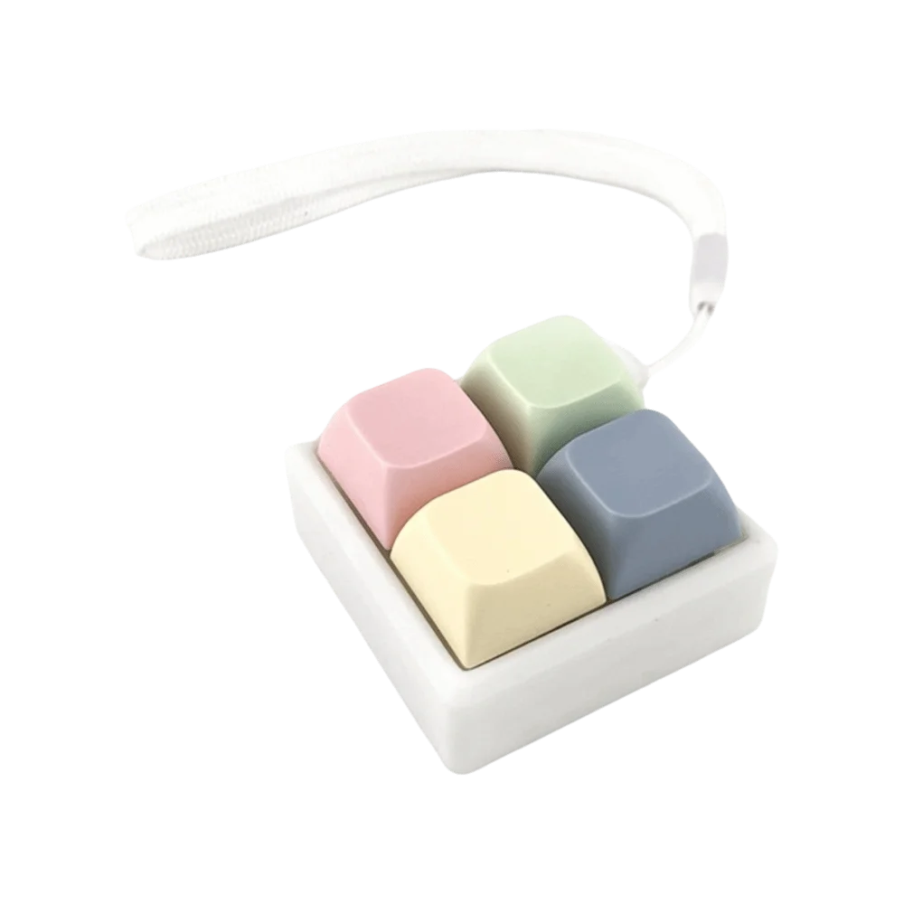 Relaxing 2/3/4 Keys Finger Keyboard Keycap Key Button Fidget Keychain Gadget Stress Relief Decompression Toy Adult
