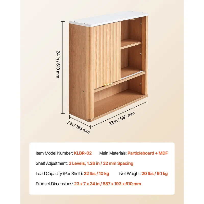 

Wall-Mounted Bathroom Cabinet with Door, Adjustable Shelf, and Open Storage for Toilet Area, Kitchen, or Laundry Room
