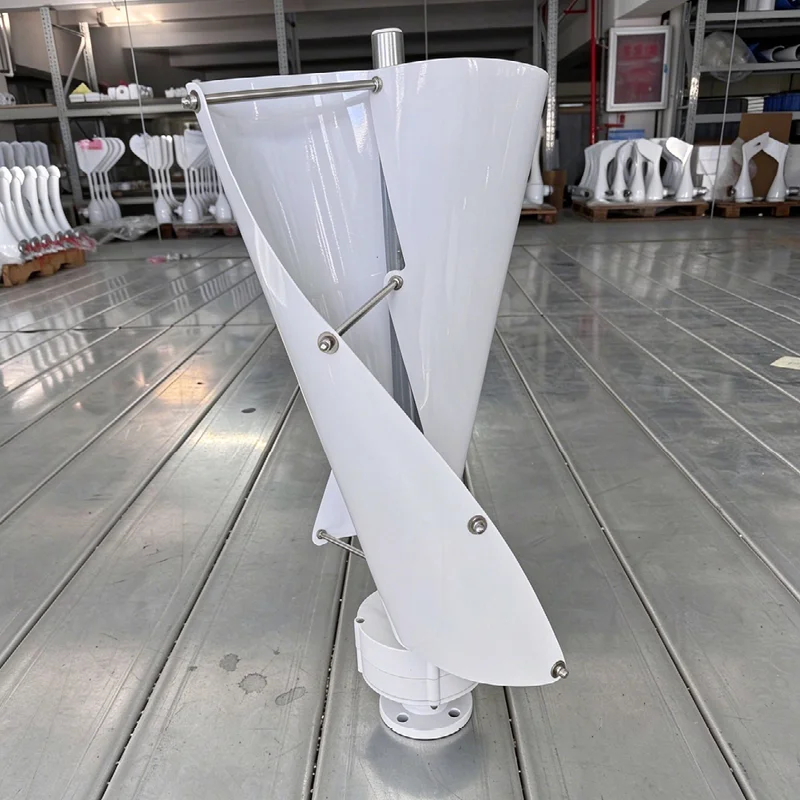 5000W 2 Blades Vertical Axis Wind Turbine Generator 12V 24V 48V Wind Power Generator with MPPT Charge Controller for Farm & Re