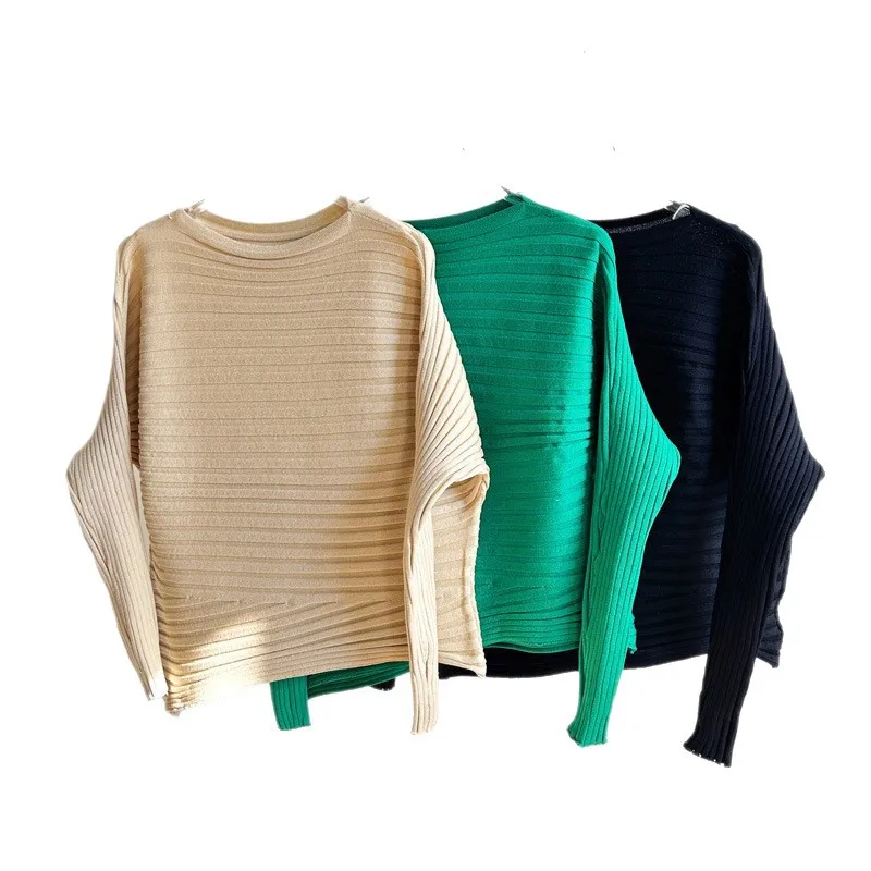 Miyake Folds 2026 Spring and Autumn New Loose Casual Jumper Women Pleated Waist Fashion Slim Temperament Comfortable Pleated