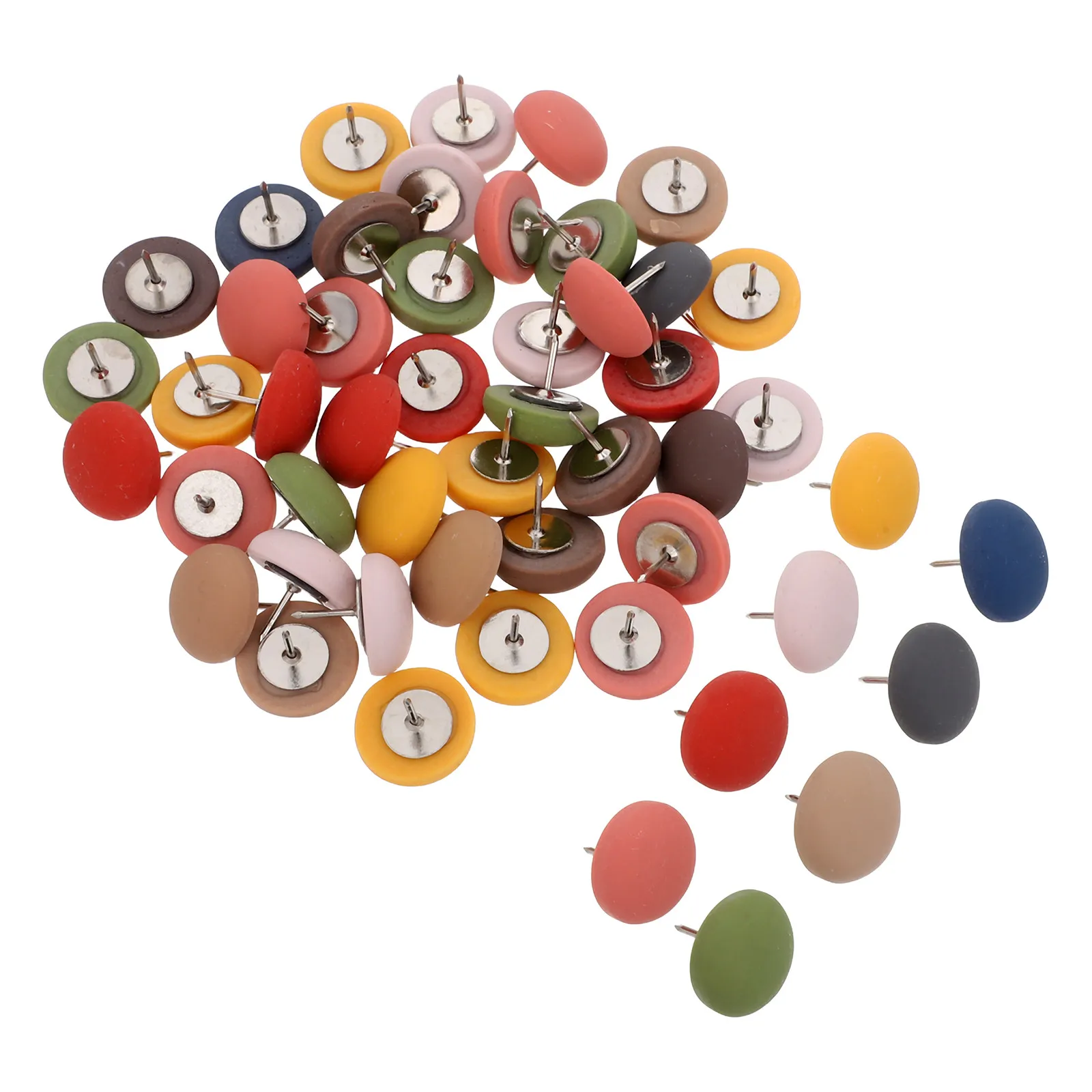 50Pcs Colored Thumb Tacks Resin Half Round Pushpins for Wall Bulletin Board Photo Maps Decorative Small Thumbtacks for Office