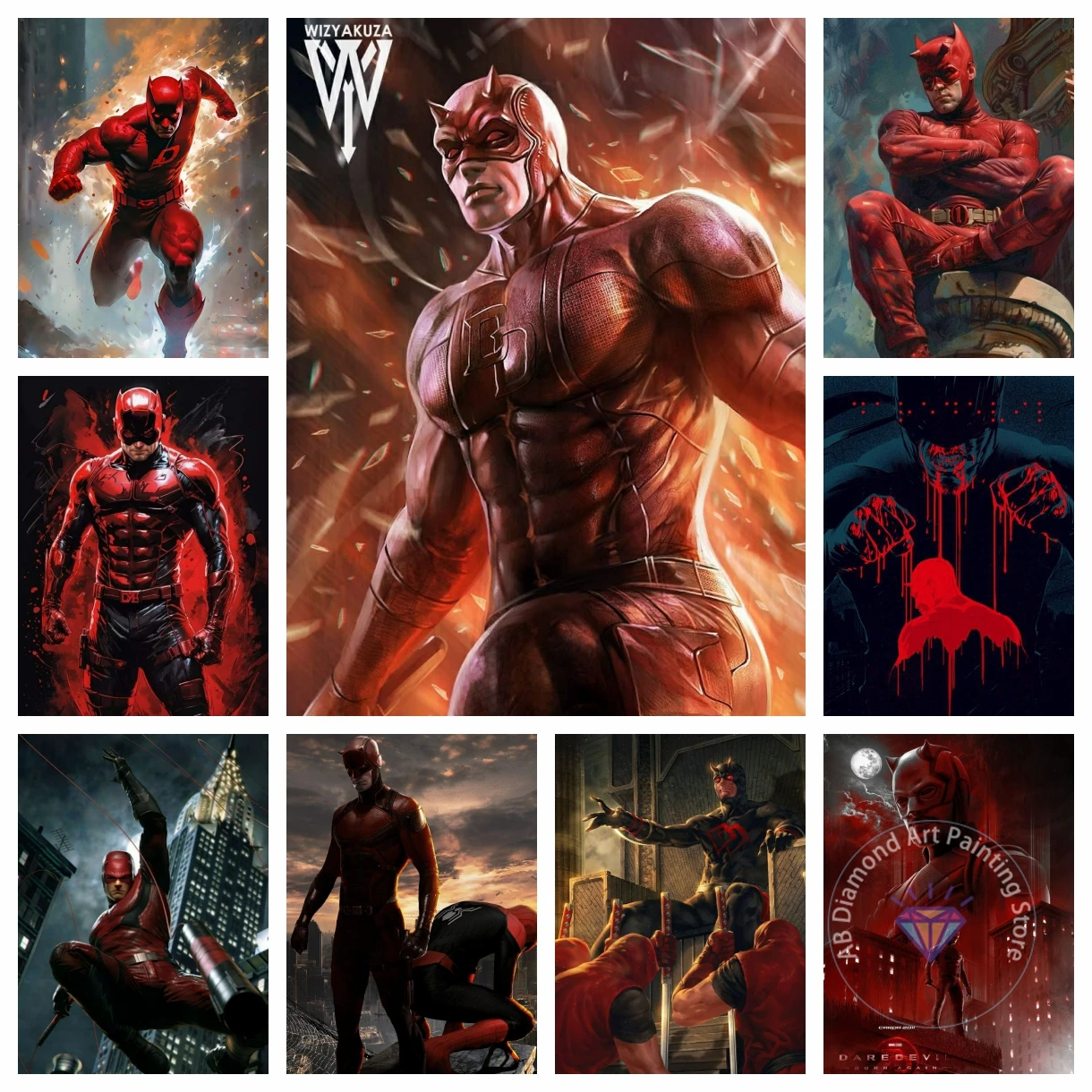 

Daredevil Marvel Comics Hero 5D DIY Diamond Painting Kit Diamond Embroidery Cross Stitch Handmade Gift Crafts Home Decor