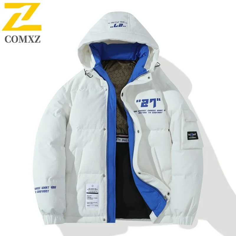 COMXZ Men Parker Coat Graphene Heat Storage Outdoor Solid Ski Windproof Hiking Puffer Jacket High Quality Snow Winter Jackets