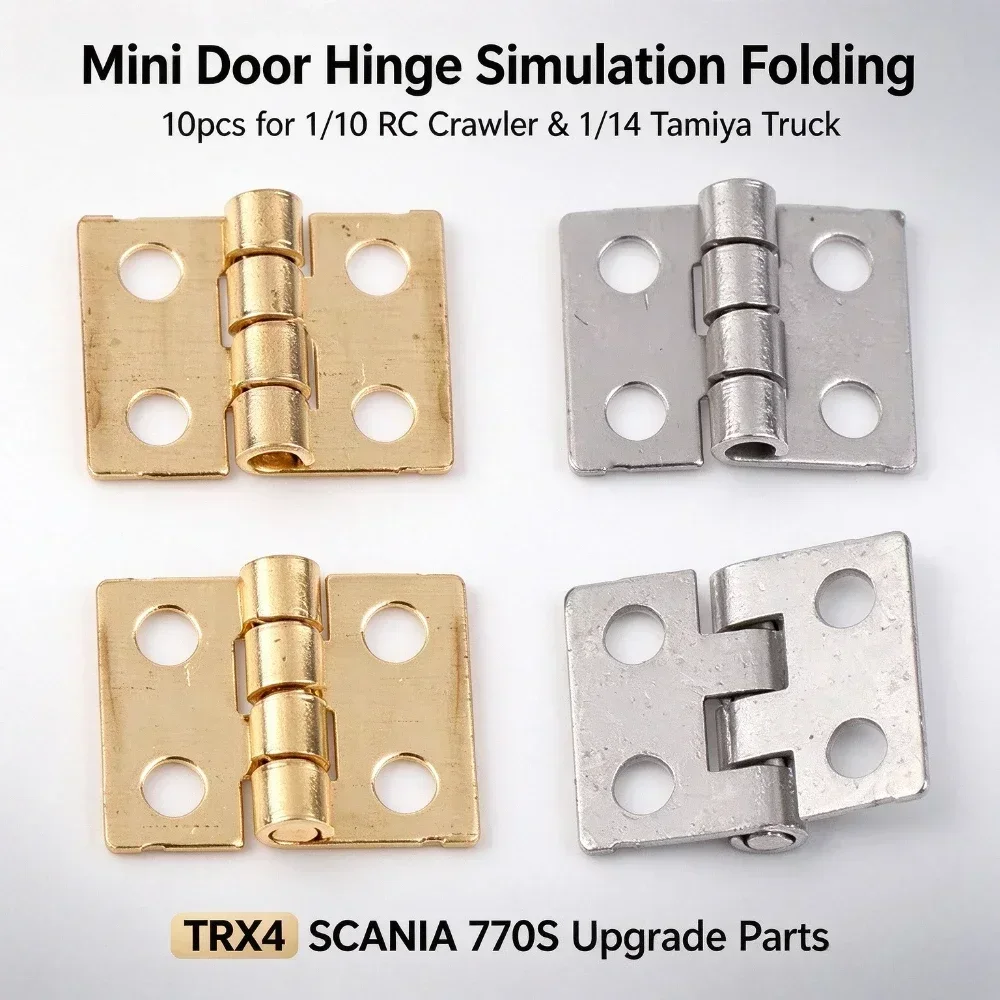 For 1/10 RC Crawler Car Trx4 1/14 Tamiya RC Dump Truck SCANIA 770S 10pcs Mini Door Hinge Simulation Folding