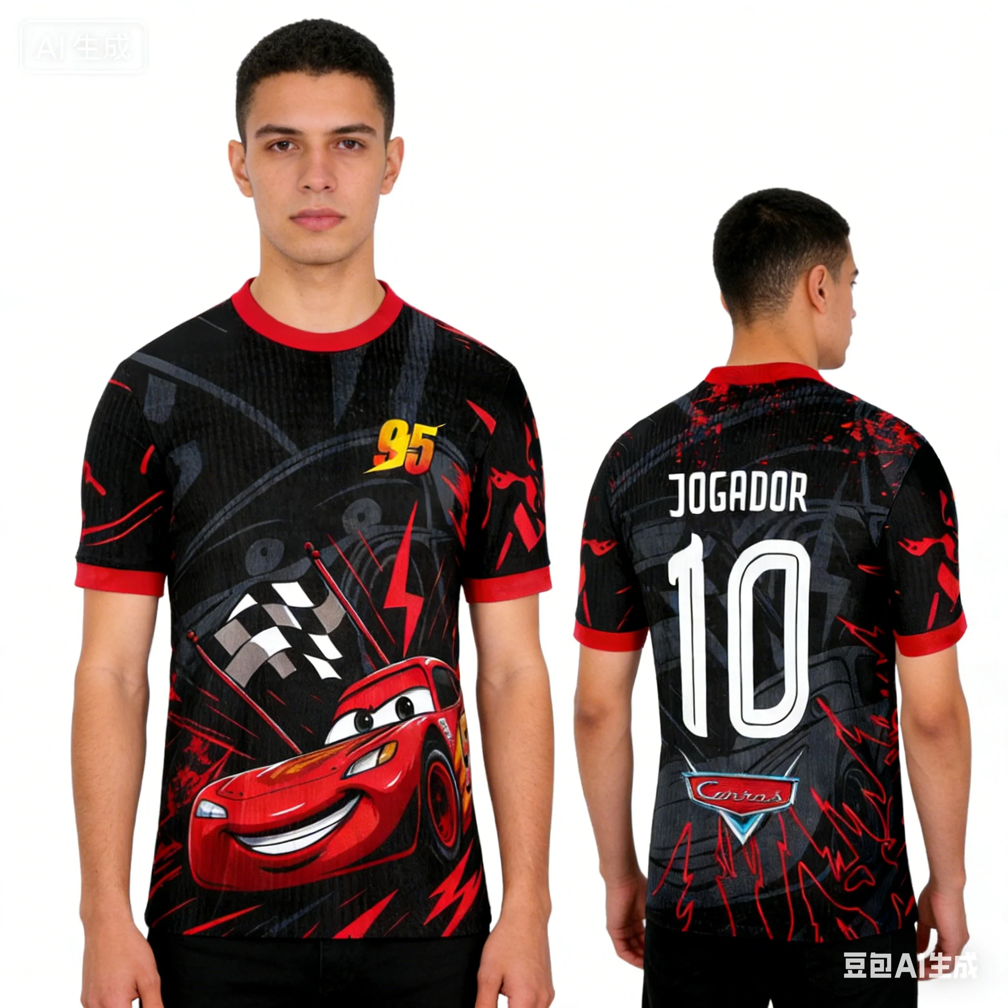 

Новое поступление 2026, горячая распродажа, молния McQueen No. 95, дышащая быстросохнущая спортивная футболка из джерси с 3D-принтом, удобная повседневная футболка