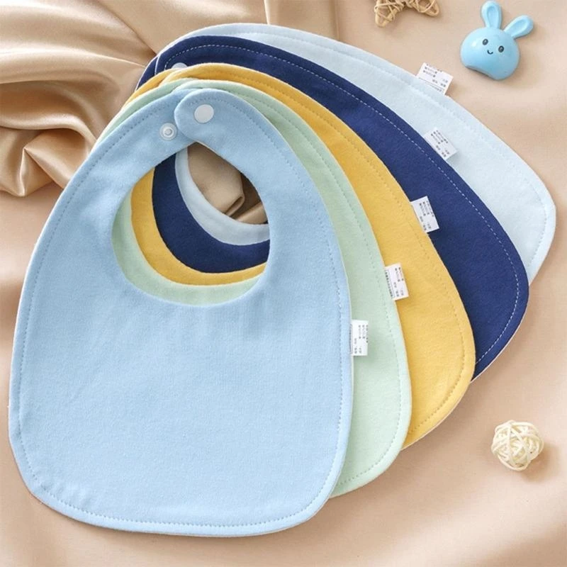 J15U 5 قطع/مجموعة مرايل للأطفال سهلة التنظيف مرايل لحديثي الولادة مرايل للتسنين من القطن للجنسين #3