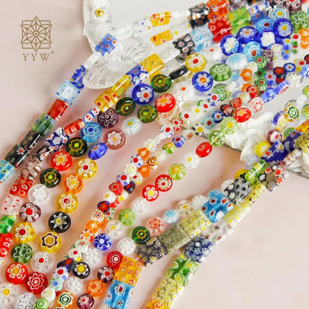 

Millefiori Slice Lampwork Beads Flower Pattern Mixed Colors Stone For Jewelry Making Diy Necklace Bracelet Accessories Gift 2023