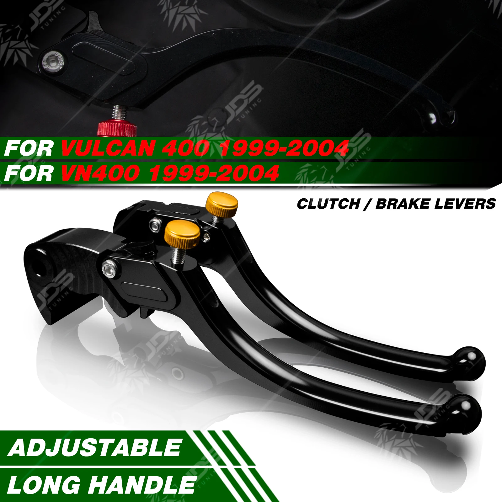 

JDSTUNING For Kawasaki VULCAN 400 CLASSIC/VN400 1999-2004 Stepless Clutch Lever Brake Lever Set Long Handle Levers Accessories