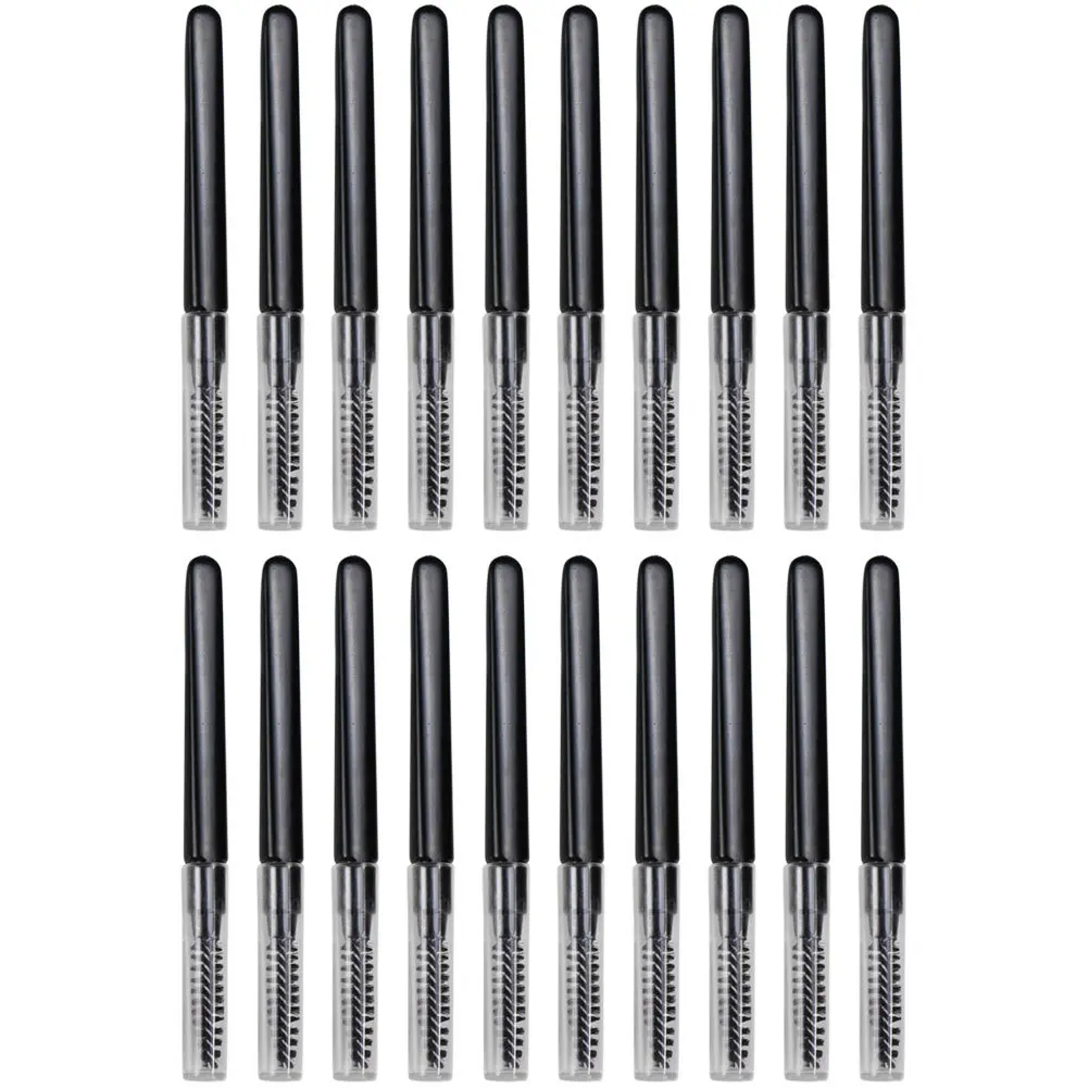 20개 휴대용 눈썹 브러쉬 캡 포함 다용도 속눈썹 빗 메이크업 눈썹 정리 도구 살롱 실용적인 속눈썹 분리기