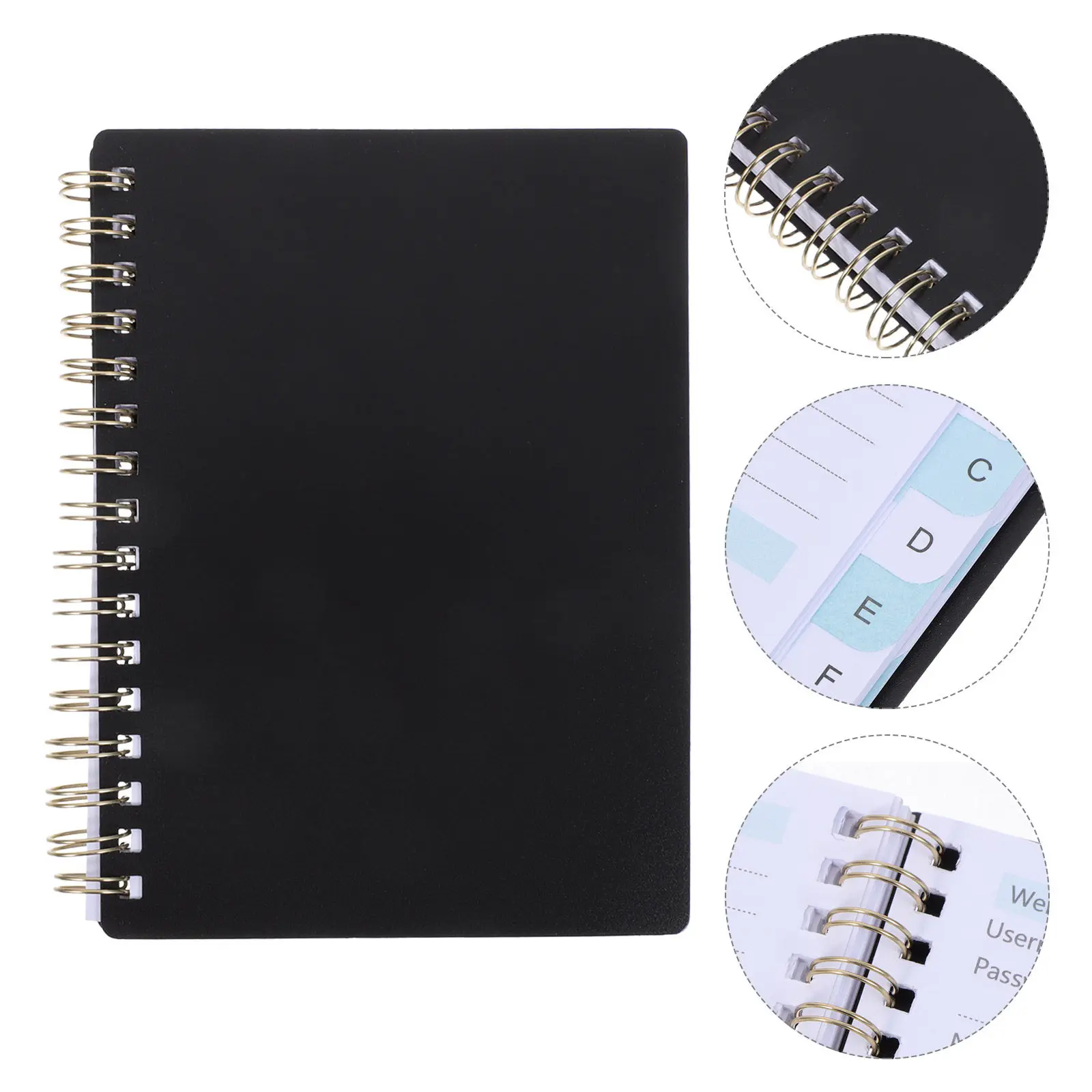 A6 Password Notebook Spiral Bound with Alphabetical Tabs – Travel & Work Login Organizer