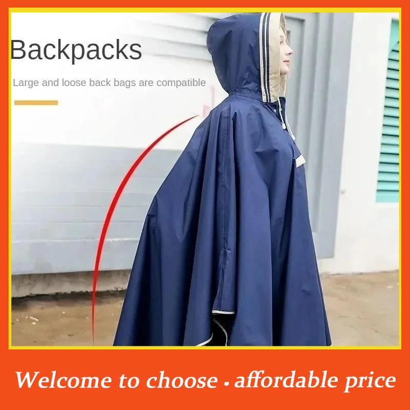#Kids Cape-style Rain Cloak Thickened Waterproof Poncho With Backpack Compartment for Toddlers Boys Girls Hiking