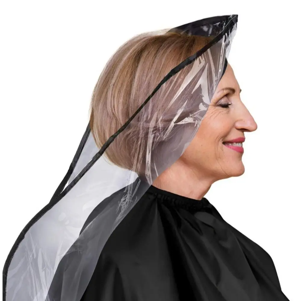 Lightweight Adjustable Clear Hair Washing Funnel Waterproof Keep Dry Hair Dye Cape Reusable Versatile Hair Rinse Cape Home