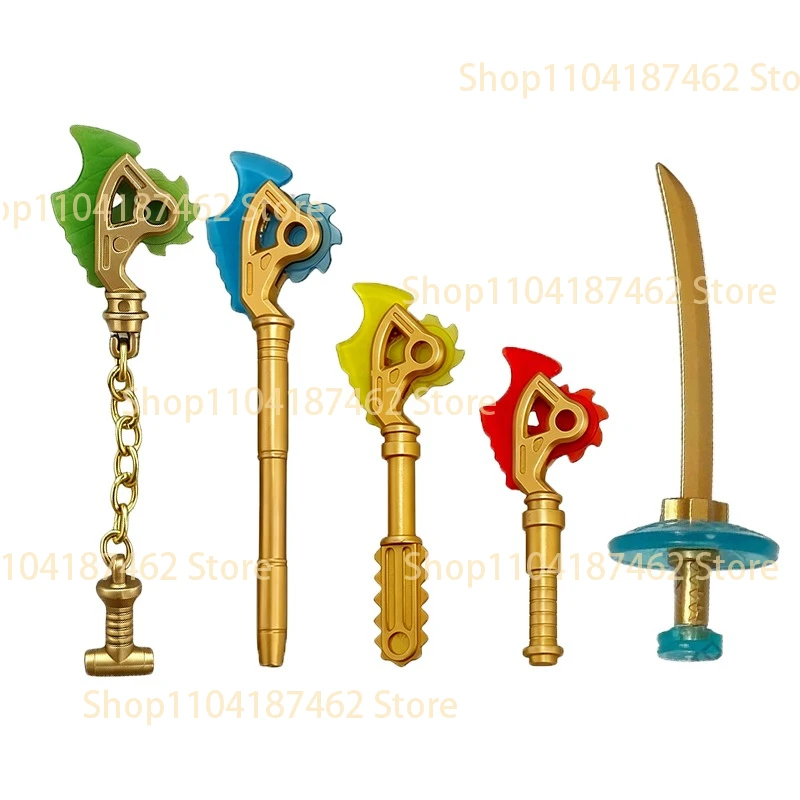 Elemental Anime Cartoon Building Blocks Figure Sword Katana Axe Cloak Models Accessory Assemble  Mini Brick Toy Gift For Kid H30 - view 3