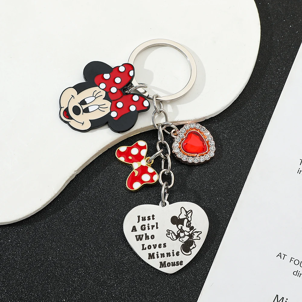 Disney Minnie Mouse Keychain Popular Mouse Pendant Backpack Travel Accessories Fashion Minnie Pendant Keychain for Women Gifts