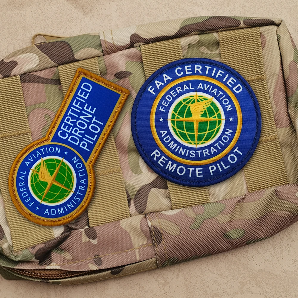 FAA شهادة الطيار عن بعد المطرزة بقع الإدارة التكتيكية النسيج بقع لسترة الكتف DIY بها بنفسك خياطة على #4