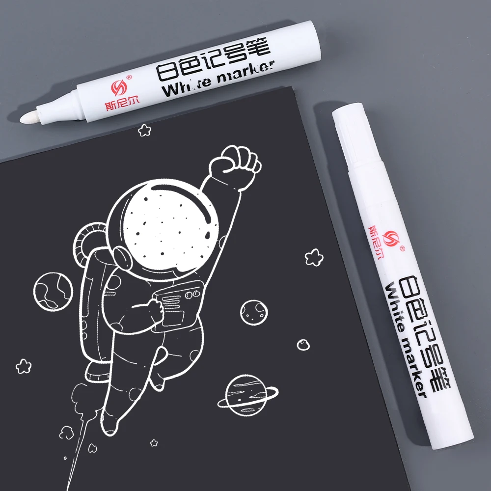 5/1pcs 영구 유성 흰색 마커 펜 방수 빠른 건조 타이어 페인팅 낙서 섬유 NIB 노트북 그리기 사무용품