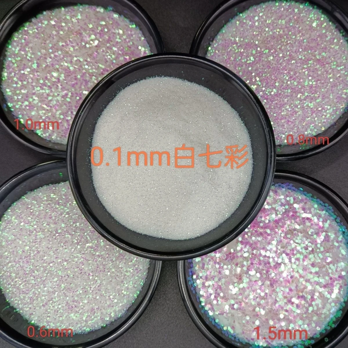 Opal White Iridescent Glitter Sequins Flakes Multi‑Size Aurora Confetti for Nail Art Epoxy Resin Crafts Face Makeup DIY Art Pain