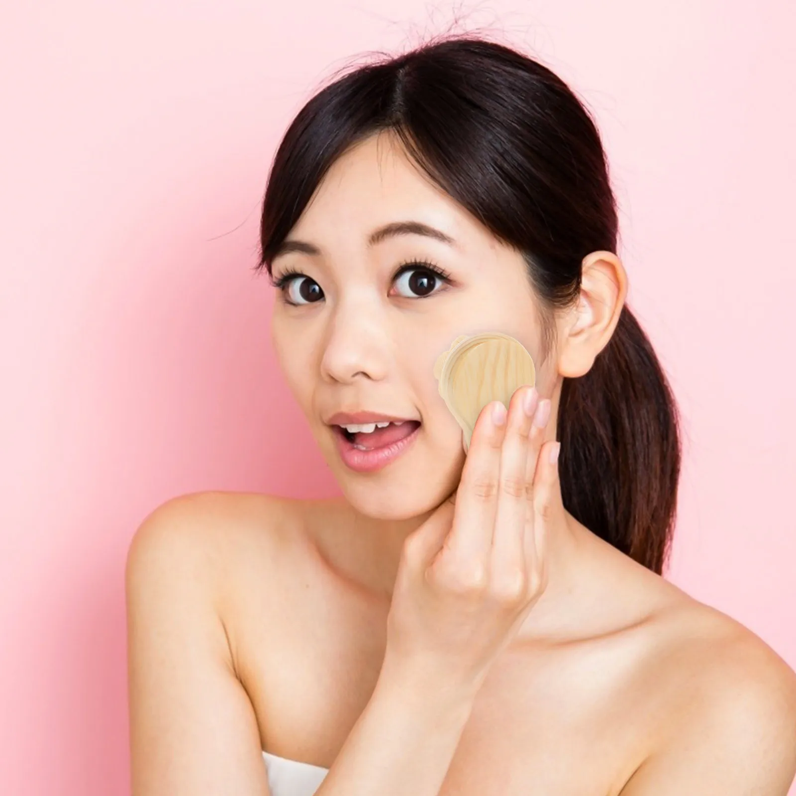 Facial Cleansing Brush Flower Pattern Gentle Exfoliating Face Brush Manual Wooden Scrubber Deep Remove Makeup Face