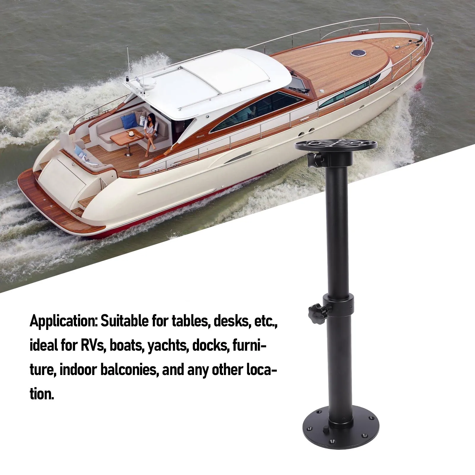 جديد RV الجدول الساق 18.11 إلى 27.76in قابل للتعديل سبائك الألومنيوم للإزالة الجدول قاعدة جبل ل RV Campervan قارب يخت سطح السفينة #4