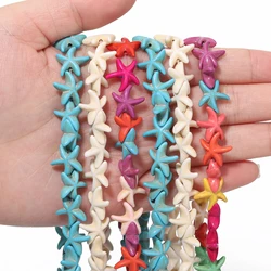 14mm Natural Colorful Howlite Starfish Shape Loose Spacer Beads for Jewelry Making DIY Handmade Bracelet Necklace Accessories 