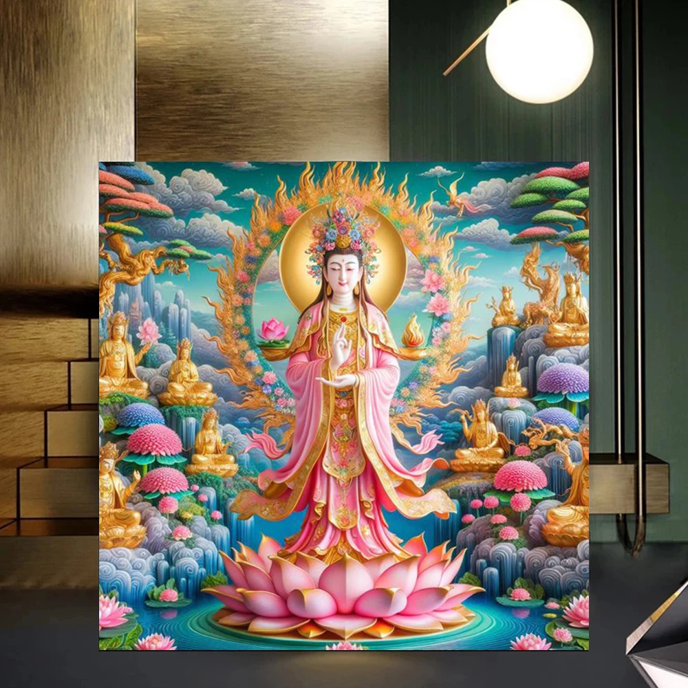 Buddhist Buddha Statue Art Poster Prints For Living Room Home Decor Religious Sakyamuni Avalokitesvara Canvas Painting Wall Art