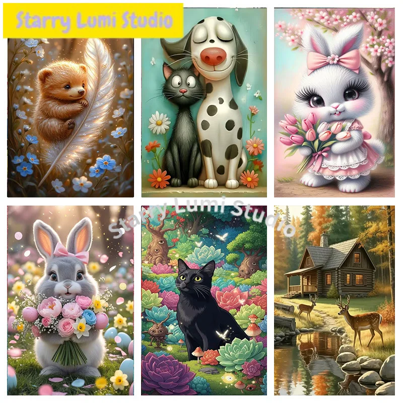 

DIY Personalized Cute Animal Photo Custom Diamond Painting, Adult Beginner 5D Diamond Painting, DIY Full Diamond Embroidery