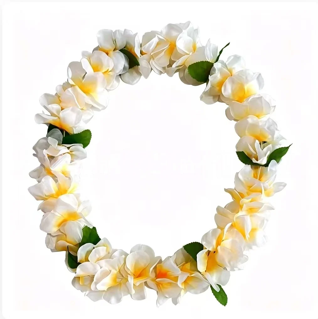 1/3/5pcs Flower Wreath Hawaii Garland Set Artificial Floral Neck Head Wrist Decor for Tropical Party Luau Birthday view 3