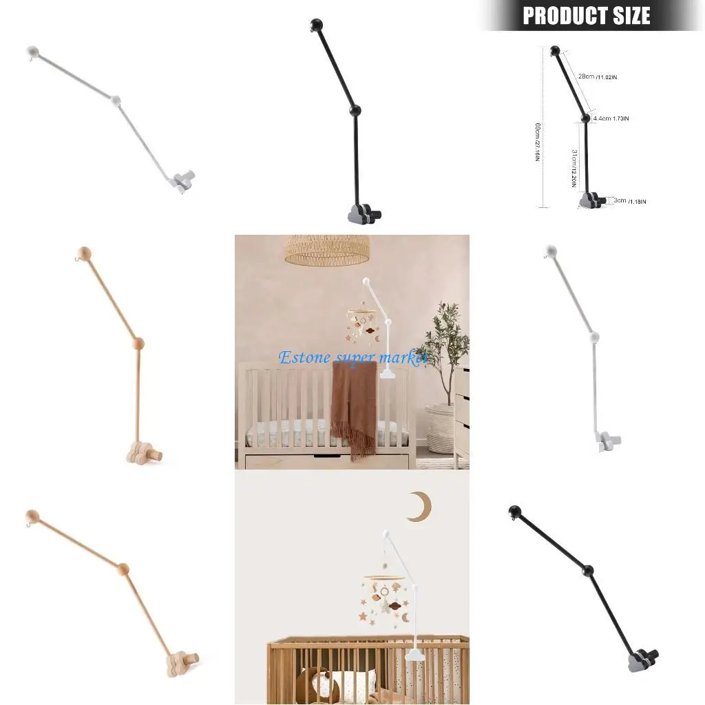 

090B Natural Baby Crib Mobile Holder Cloud Design Arm Bracket for Bedbell