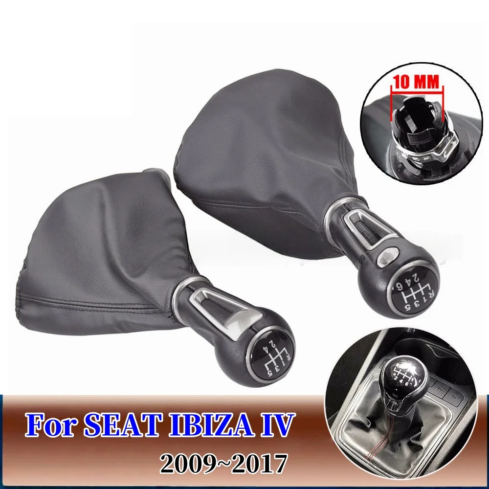 Car Gear Shift Knob for SEAT IBIZA IV (6j) 2009 2010 2011 2012 2013 2014 2015 2016 2017 Leather Gaiter Lever Stick Accessories