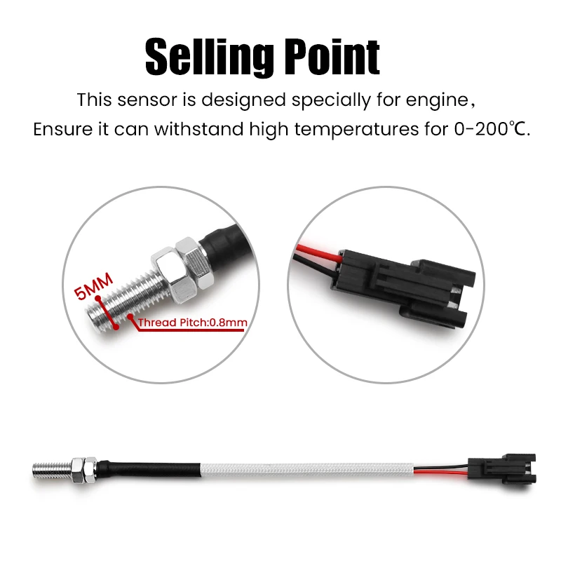 Sensor de temperatura da cabeça do cilindro da motocicleta norxi mini quadrado instrumento digital umidade para motocicleta nmax125