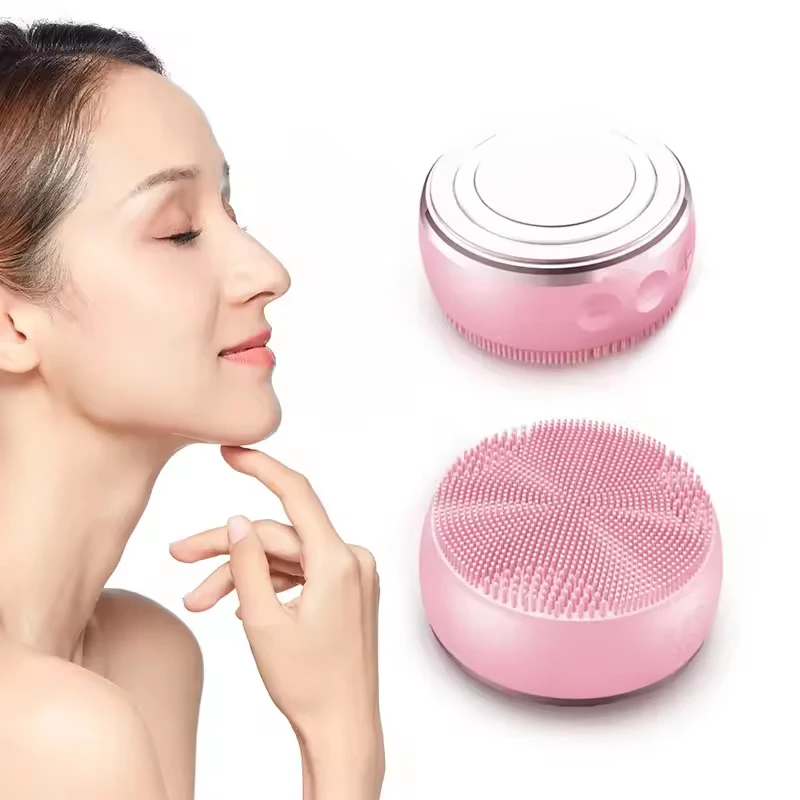 Massaggiatore vibrante sonico per la pelle Pulizia Lavaggio Vibrazione ad ultrasuoni Detergente per il viso Spazzola elettrica per la pulizia del viso in silicone