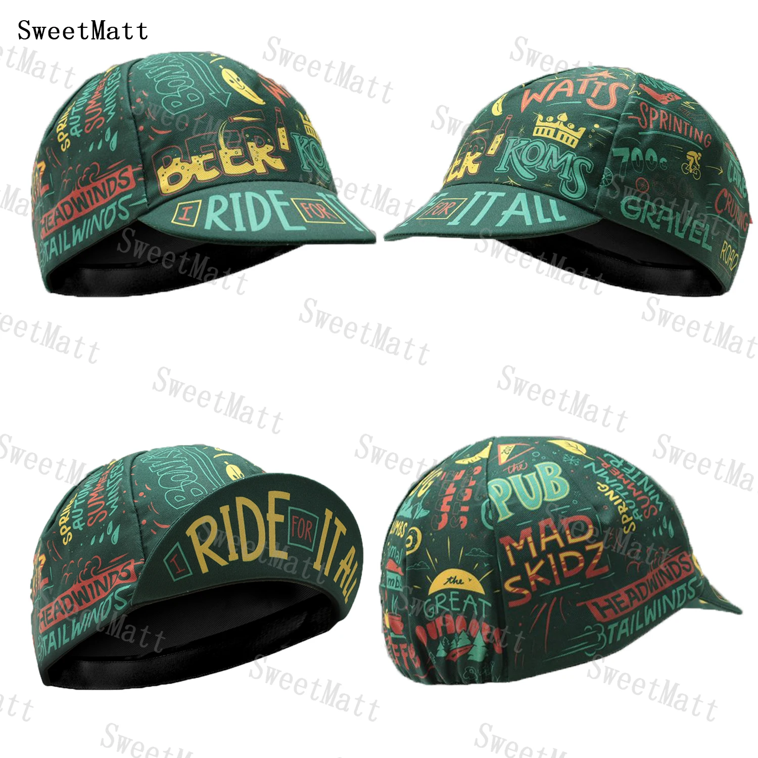 SweetMatt  Classic Retro Cycling Cap  Simple Colorful A Variety Of Styles To Choose From Unisex Size Quick Drying Bicycle Hat