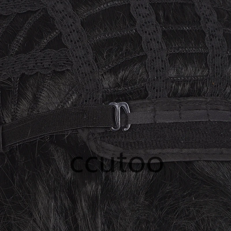 ccutoo Synthetic Black Short Wigs Uchiha Sasuke Cosplay Wigs for Men Heat Resistance with Blue headwear + wig cap