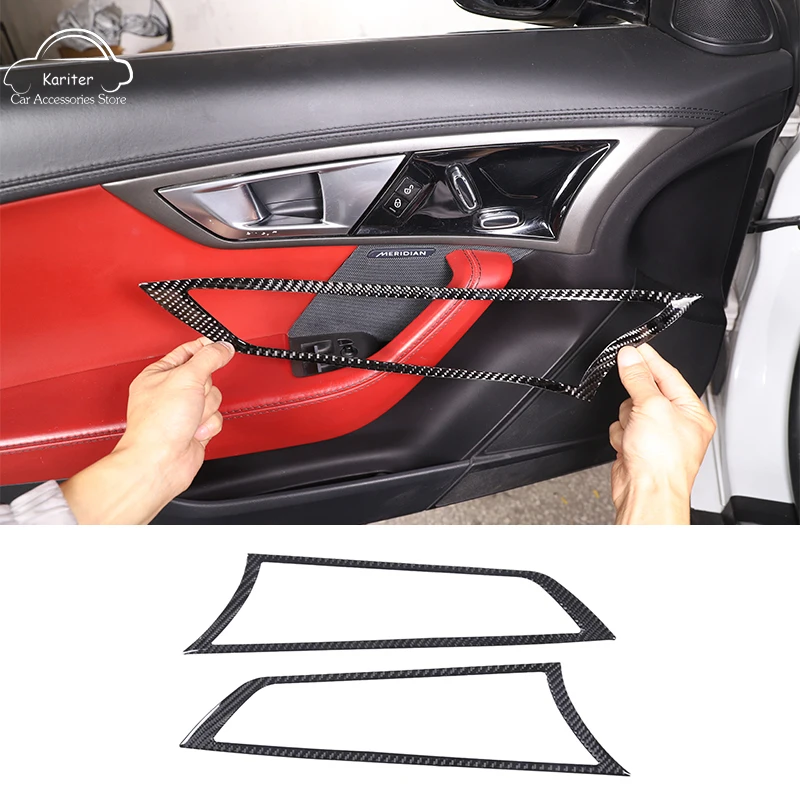 

For Jaguar F-TYPE 2013-2022 Soft Carbon Fiber Car Door Handle Frame Decoration Sticker Interior Modification Accessories