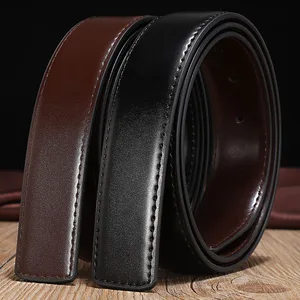 Multi-size Genuine Leather Mens Belt Two-layer Cowhide Double-sided Available Without Buckle Pin Buckle Belt for Men
