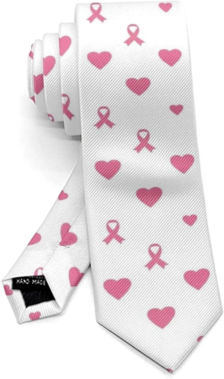 Boys Necktie Shirt Business Daily Wedding Decor Ties Breast Cancer Pink Ribbons Art Awareness Black Necktie