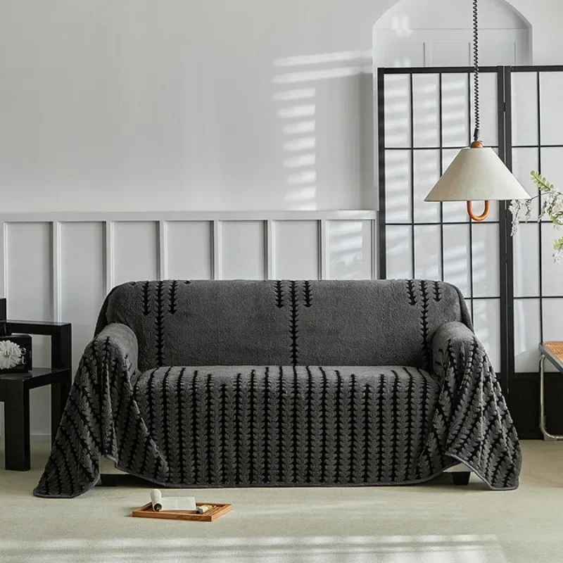 Chenier sofa cover 2025 new solid color four-season universal sofa towel full cover sofa cushion blanket non-slip