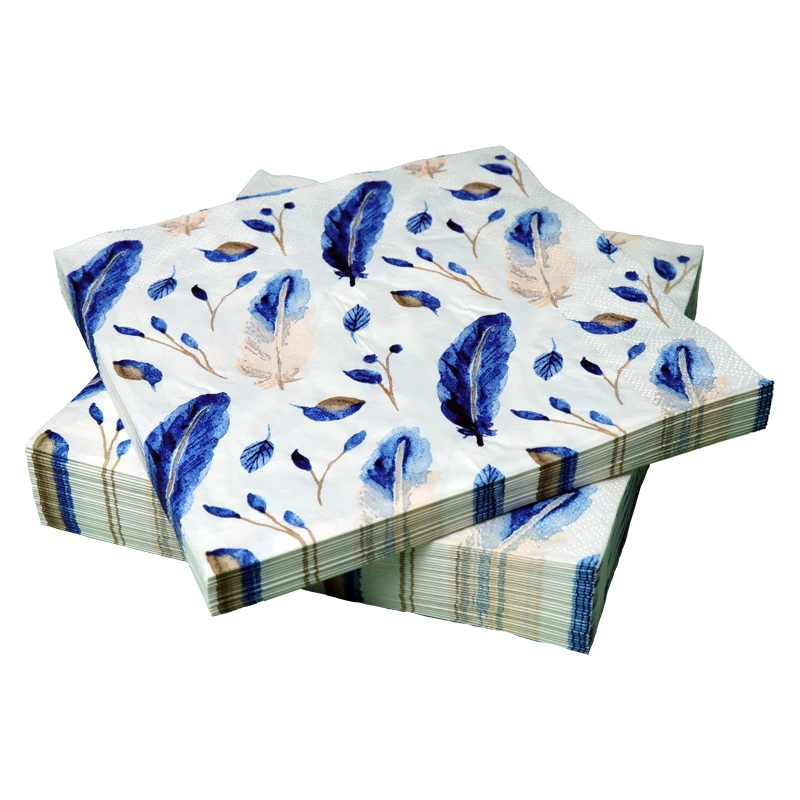 

50 pieces per pack 3layers thickening colored printed paper napkins party tissues 33*33cm square disposable napkins