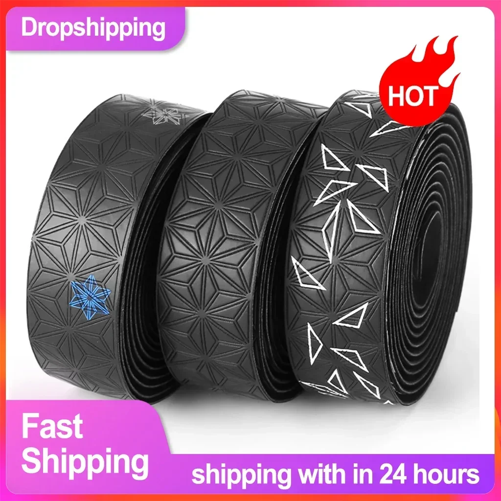 Road Bike Handlebar Tape Anti-Slip PU Shock Handle Bar Tape With Bar End Plugs PU Anti-Vibration Wrap Tape Durable Bar Bartape