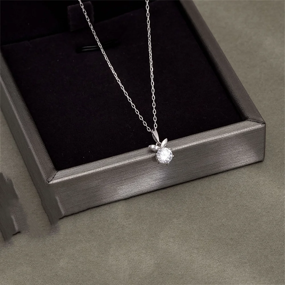 

Корейская женская цепочка на ключицу из стерлингового серебра 925 пробы, блестящий дизайн с цирконом, роскошное подарочное ожерелье с милым кулоном