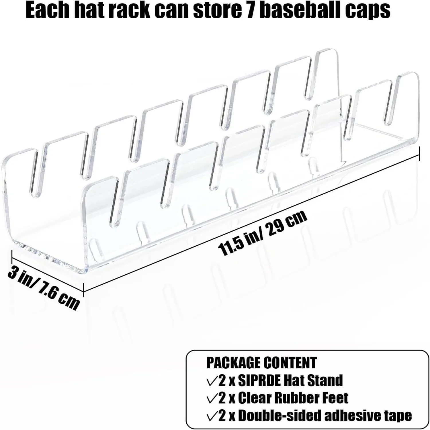 Baseball Cap Acrylic Rack Duck Tongue Cap Transparent Black Display Stand Hat Storage Display Stand