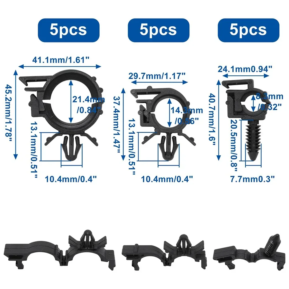 45pcs Nylon Cable Tie Wrap Fixed Fastener Clips Cars Mount Wire Tie Clip Car Hose Fastening Zip Strap Kit