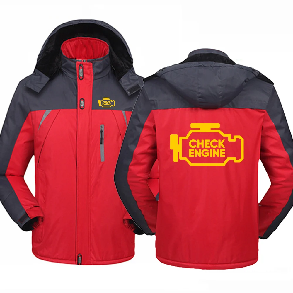 Mechanic Auto Repair Check Engine Light Print 2025 Autumn And Winter New Men's Thicken Warm Windproof Versatile Coat
