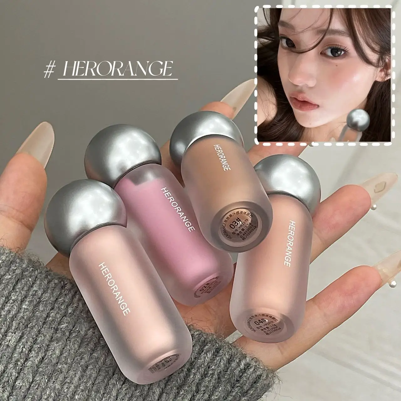 Herorange Juice Liquid Blush Watery Sheer Texture Natural Fruit Cheek Glow Multi-Use for Cheek Eye Lip Long Lasting Daily Makeup