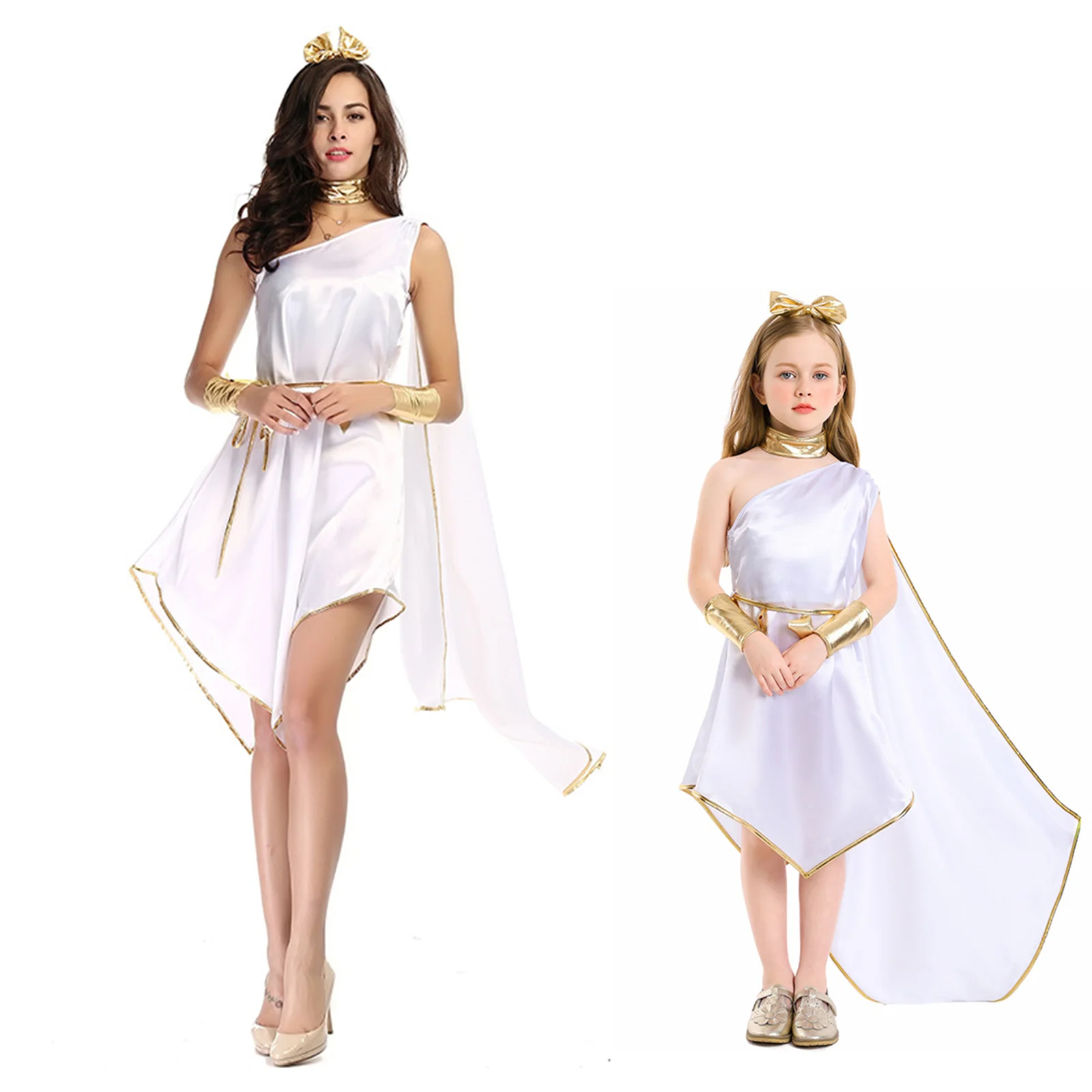 Child Adult Goddess Cosplay Dress Girl Women Ancient Greek Goddess Costume Halloween Kid Purim Roman Princesses Fancy Dress