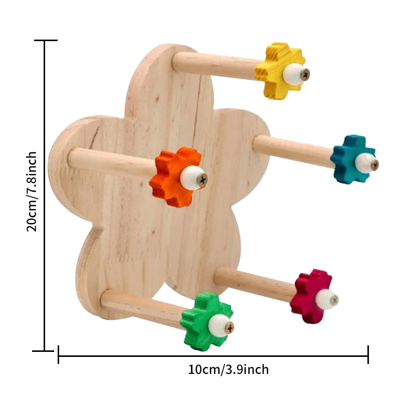 Parrot bird toy with bearings, rotatable Ferris wheel, solid wood turntable stand, cage, play equipment