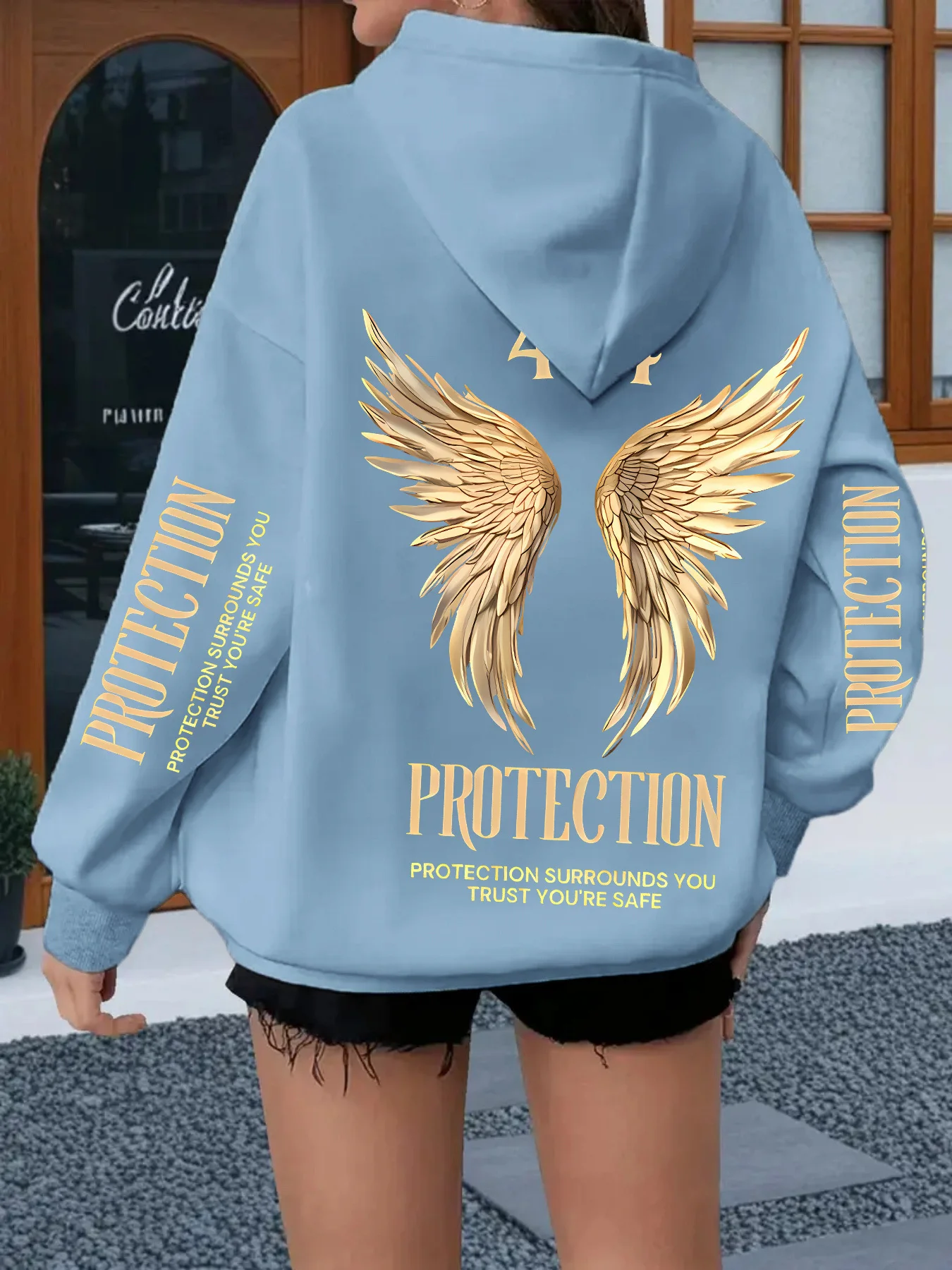 2026 Autumn-Winter New Product Sweatshirt with Letter and Other Elements Print - Fashionable Trend New Hooded Sweatshirt