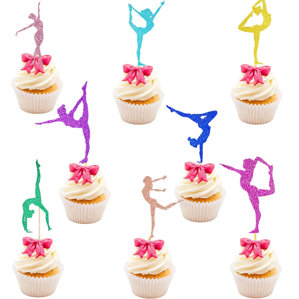16/24Pcs Gymnastik Kuchen Topper Gymnastik Party Favors Turnerin Mädchen Cupcake Topper Gym Themen Geburtstag Kuchen Dekoration Lieferungen – Detail 7